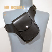 Black leather holster bag